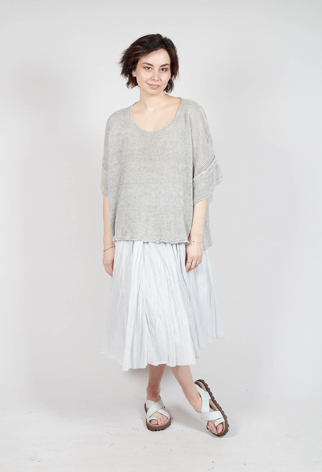 Relaxed Knitted Top in Moon Mel