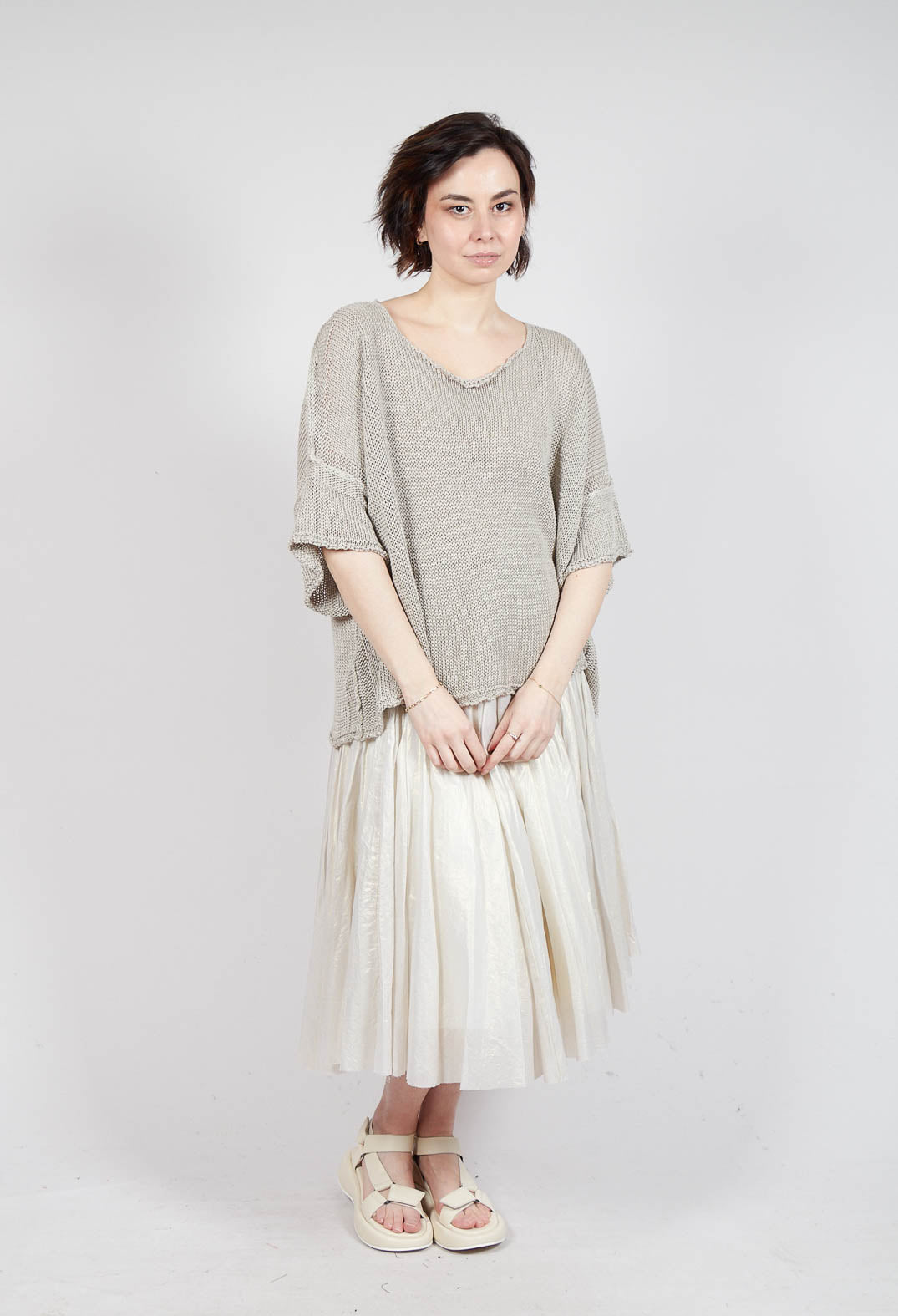 Relaxed Knitted Top in Dust