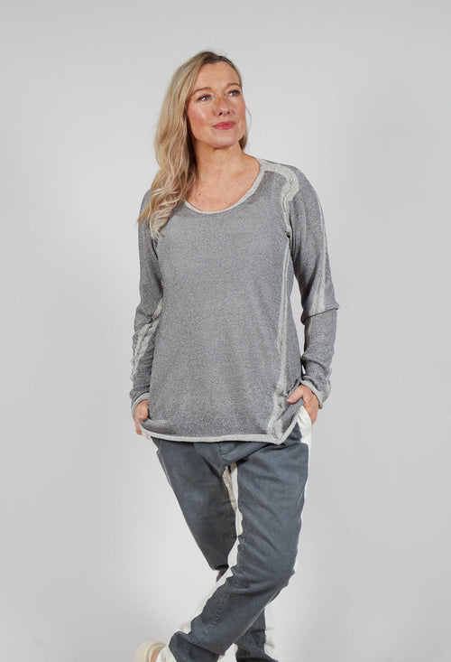 Long Sleeve Metallic Knit in Asteroid Sparkle