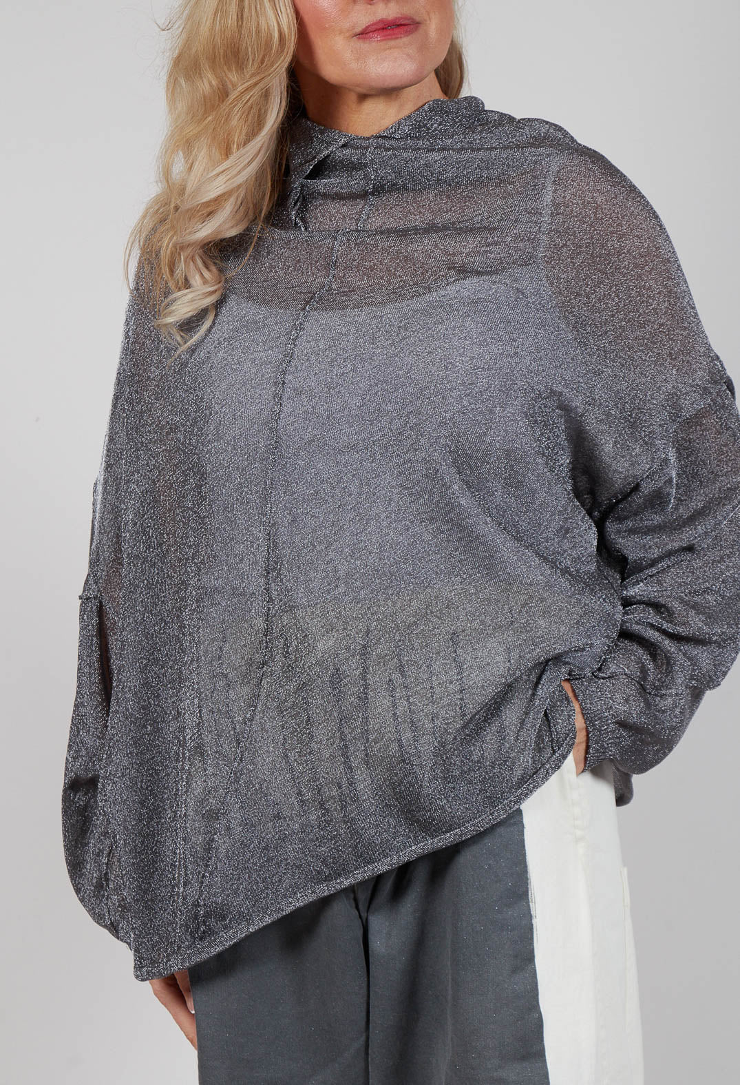 Oversized Sheer Knit in Asteroid Sparkle