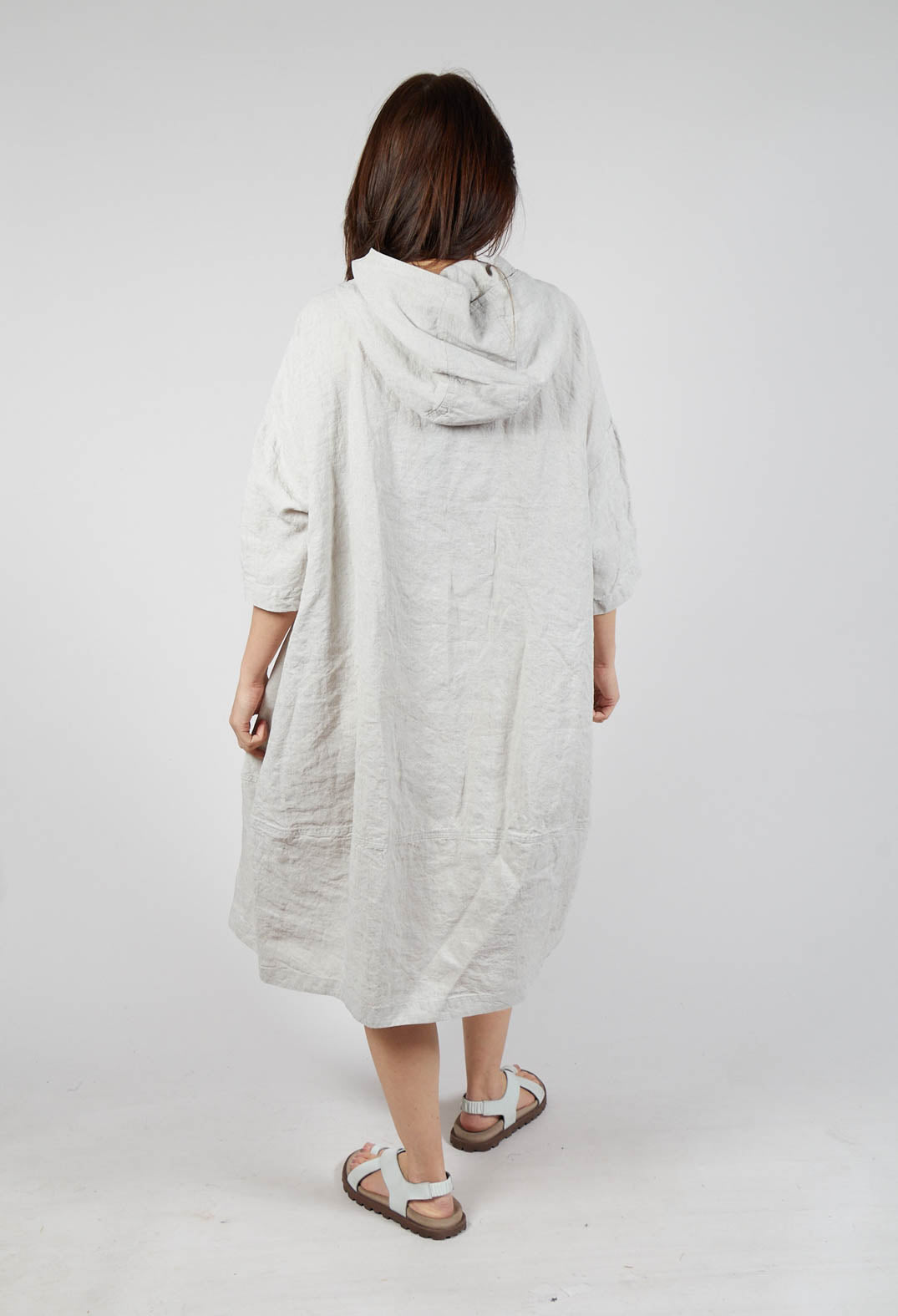 Relaxed Hooded Tunic in Moon Check