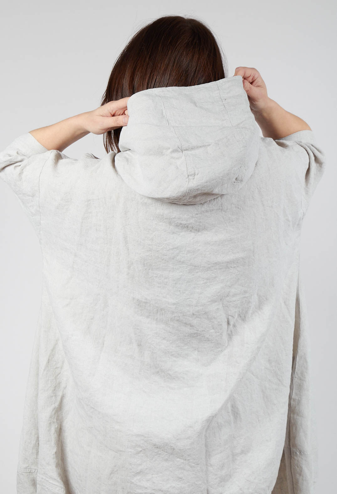 Relaxed Hooded Tunic in Moon Check