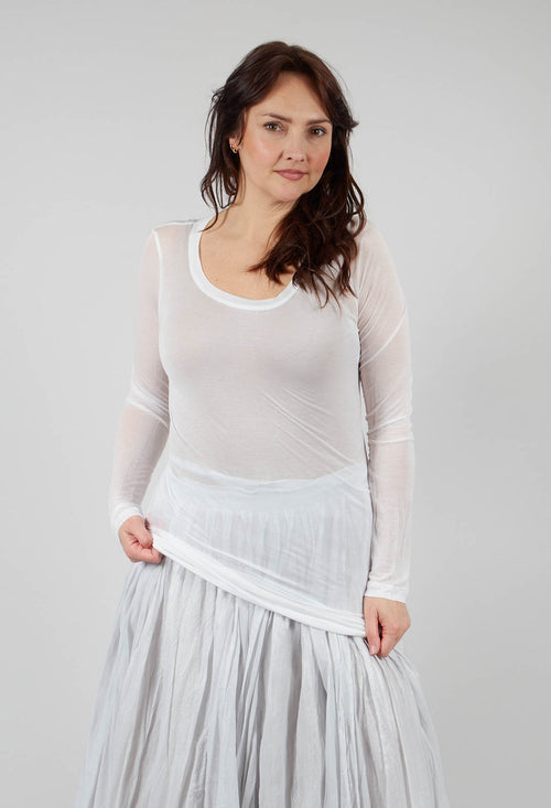 Sheer Longsleeve T-Shirt in Starwhite