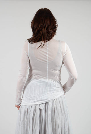 Sheer Longsleeve T-Shirt in Starwhite