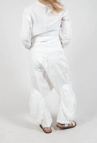 Pull On Drop Crotch Trousers in Starwhite