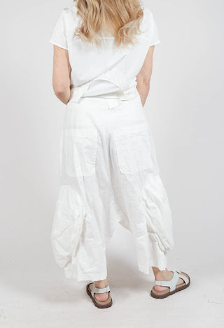 Ankle Cropped Pull On Trousers in Starwhite