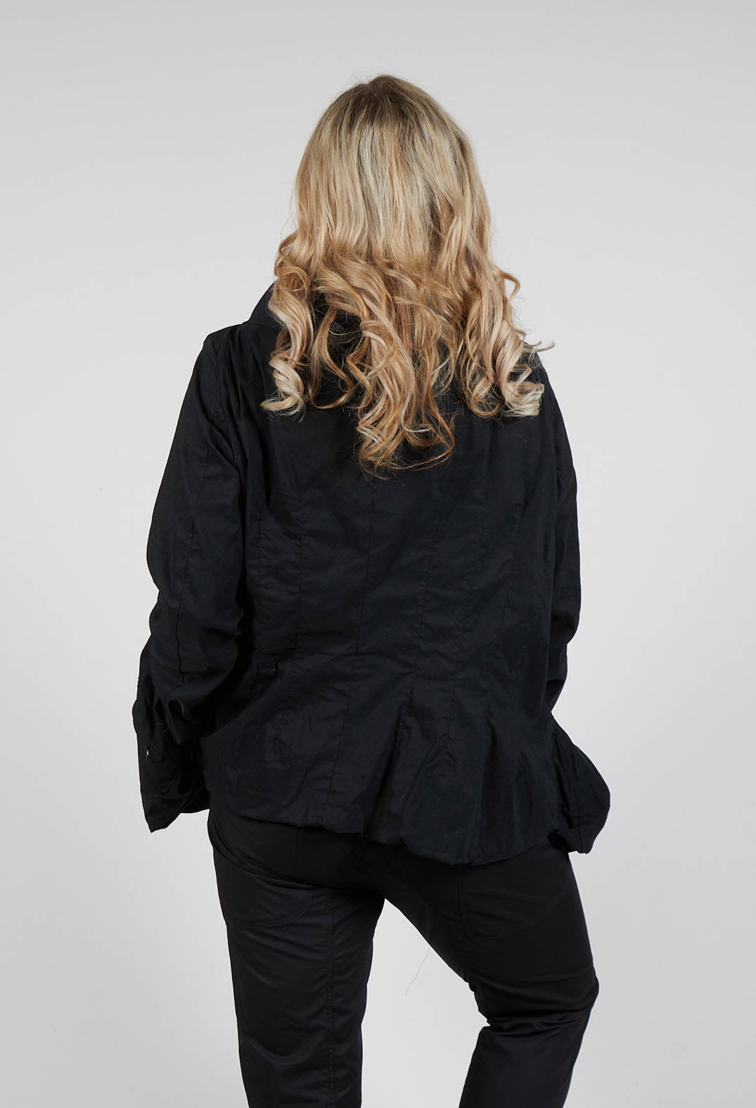 Peplum Hem Jacket in Black