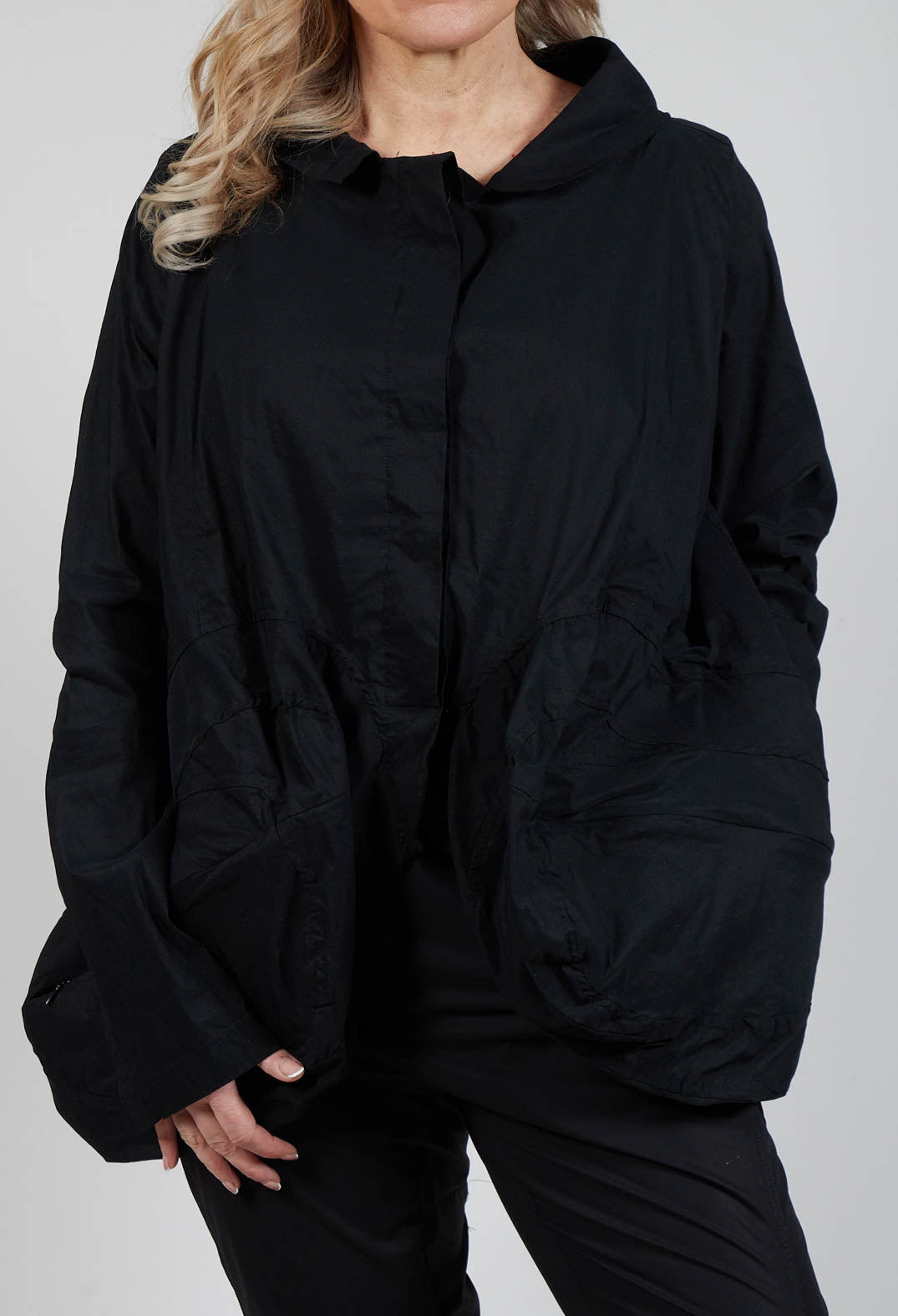 Peplum Hem Jacket in Black