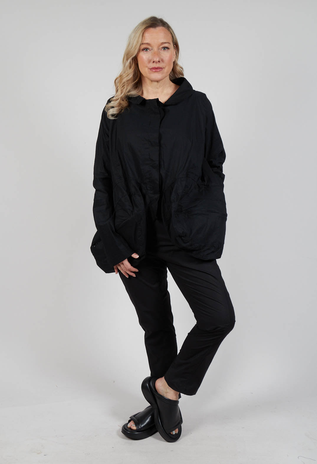 Peplum Hem Jacket in Black