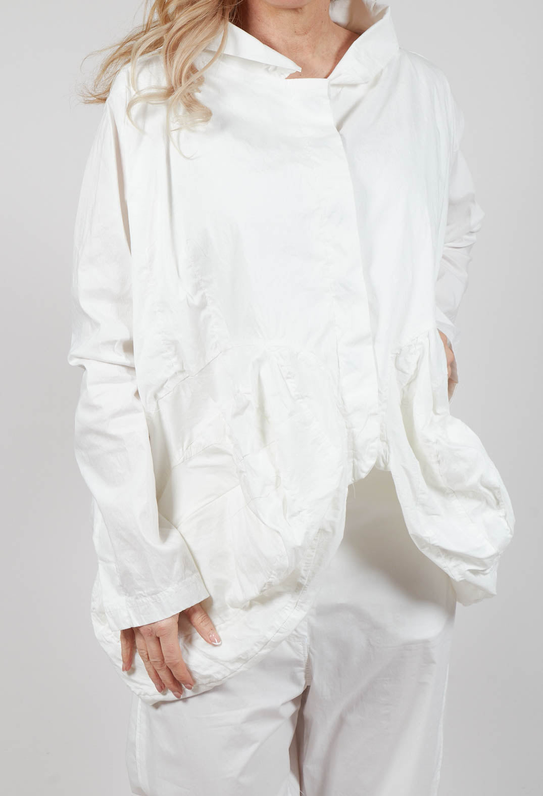 Peplum Hem Jacket in Starwhite