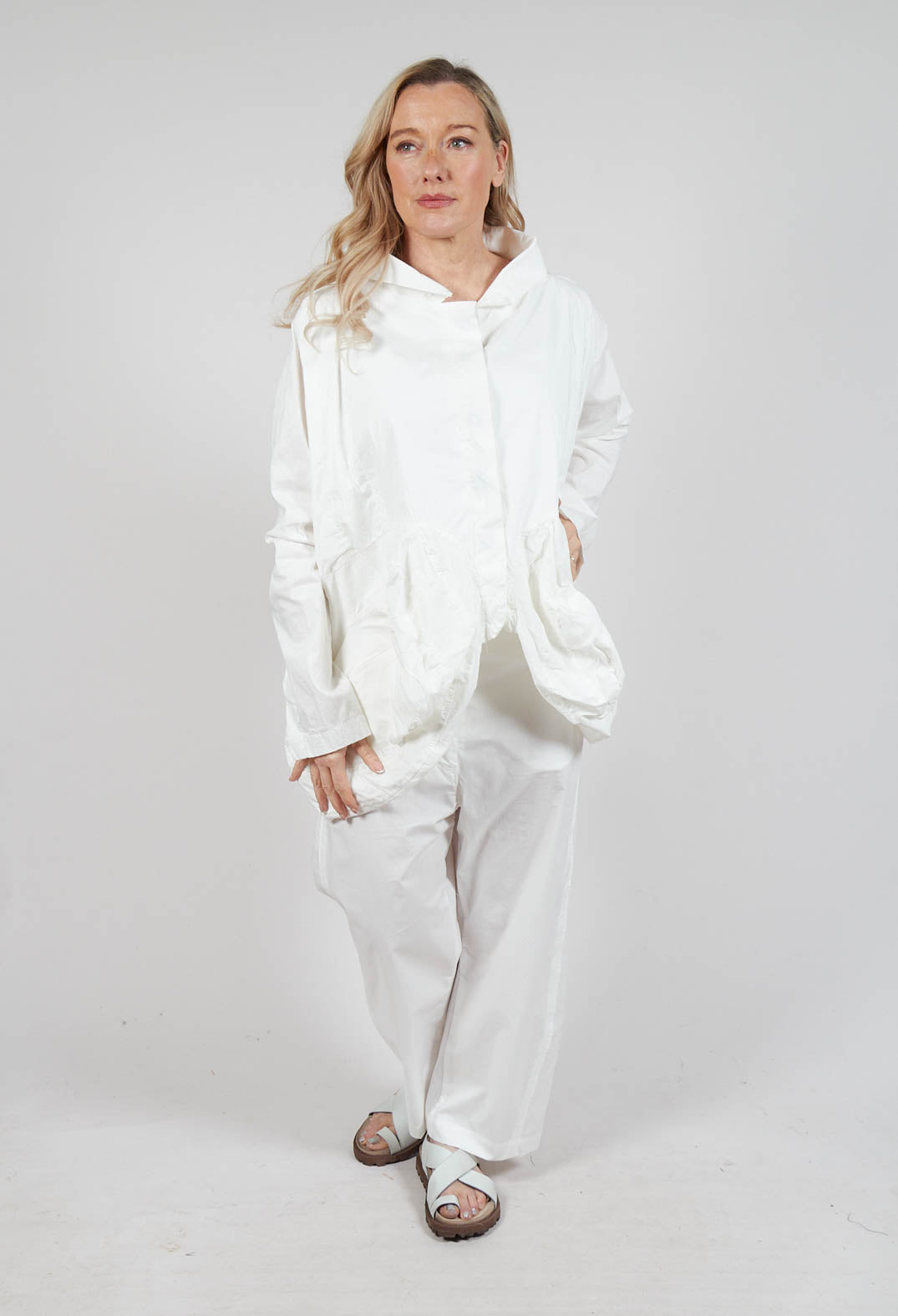 Peplum Hem Jacket in Starwhite