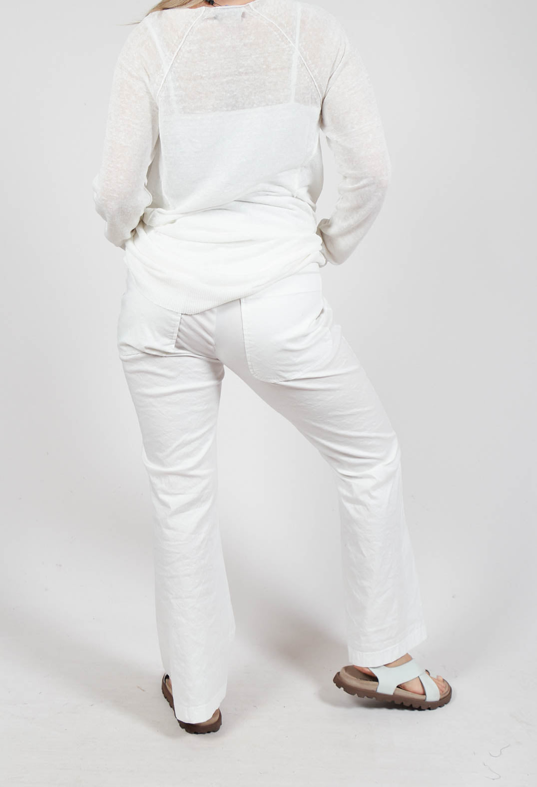 Pull On Slim Fit Trousers in Starwhite