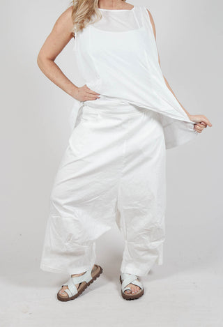 Wide Leg Pull On Trousers in Starwhite