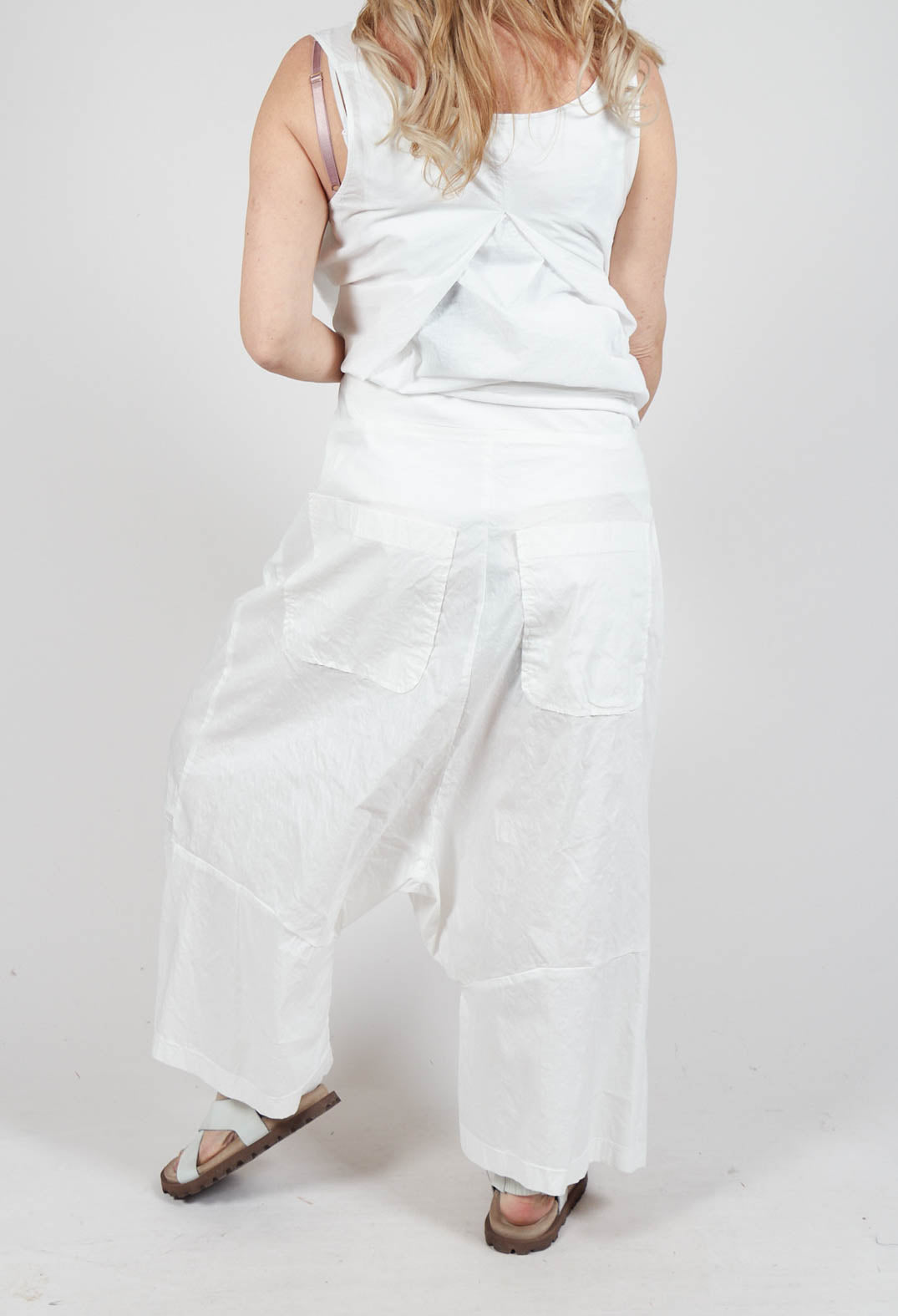 Wide Leg Pull On Trousers in Starwhite