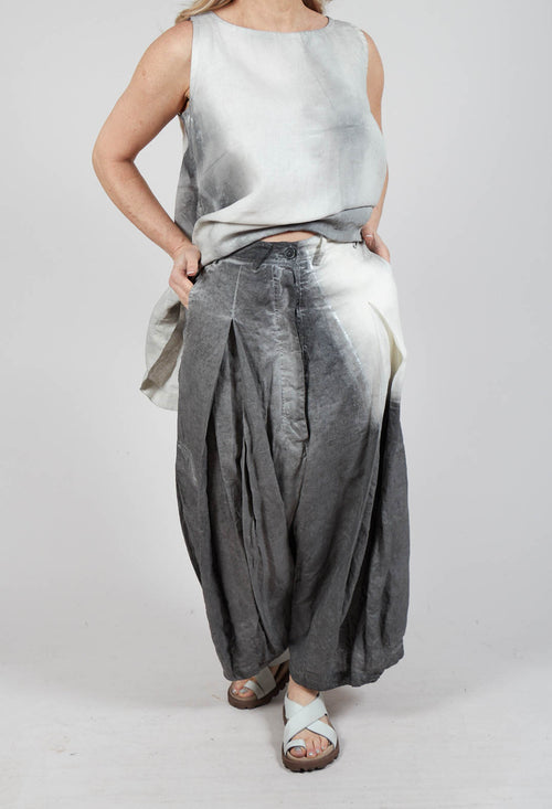 Pleat Linen Trousers in Asteroid Pigment