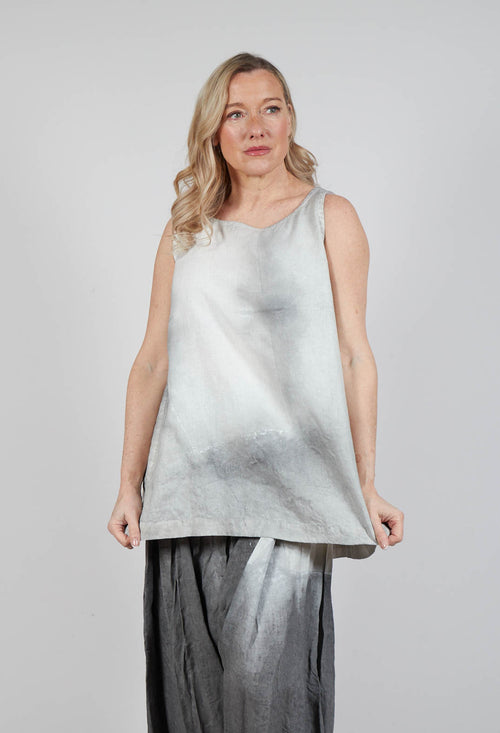 A-Line Linen Top in Moon Pigment