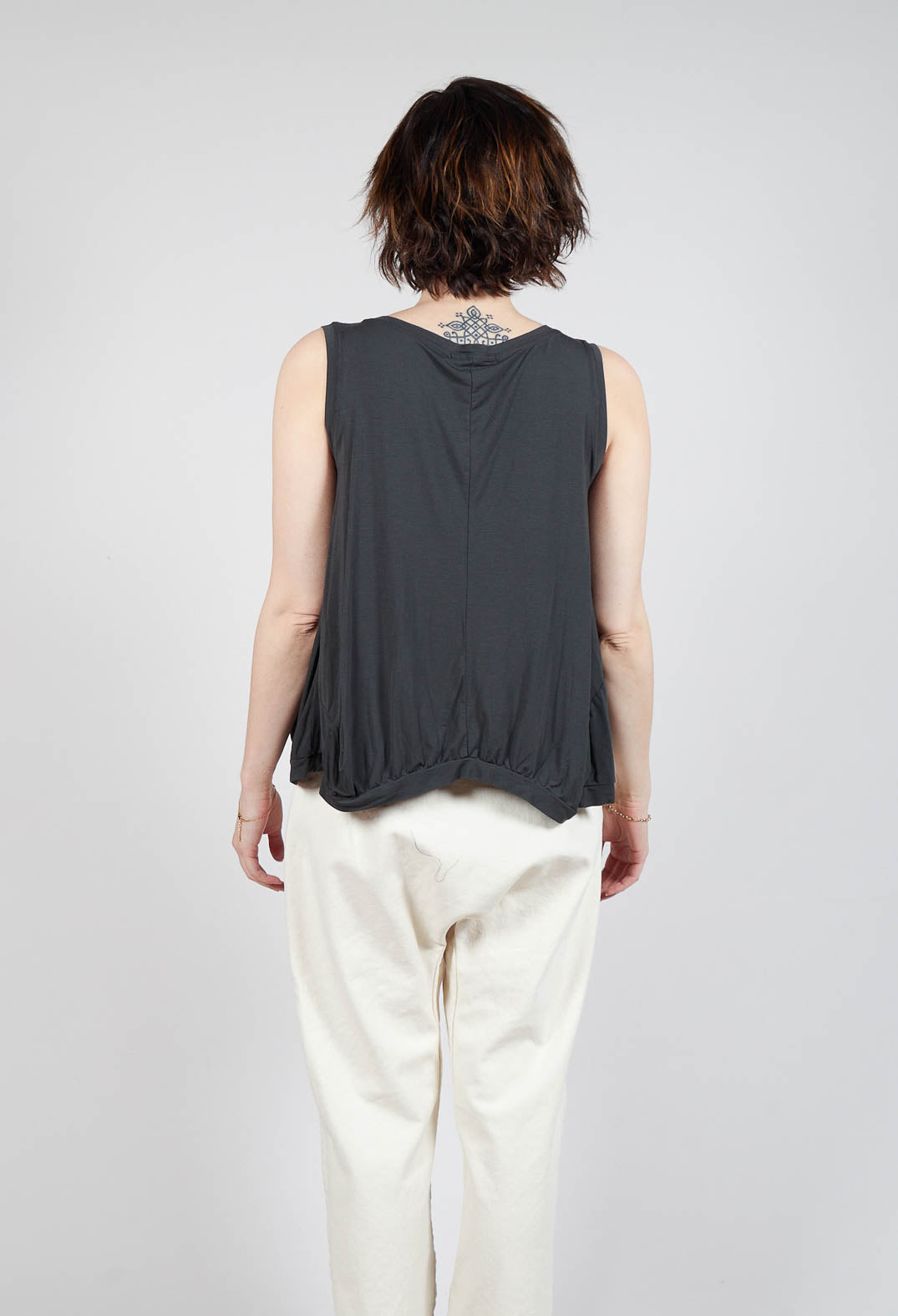 Curved Sleeveless Top in Asteroid