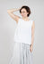 Curved Sleeveless Top in Starwhite