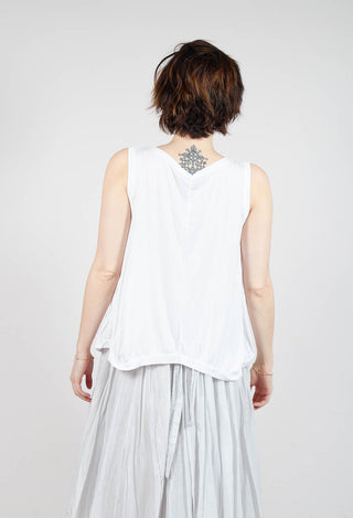 Curved Sleeveless Top in Starwhite