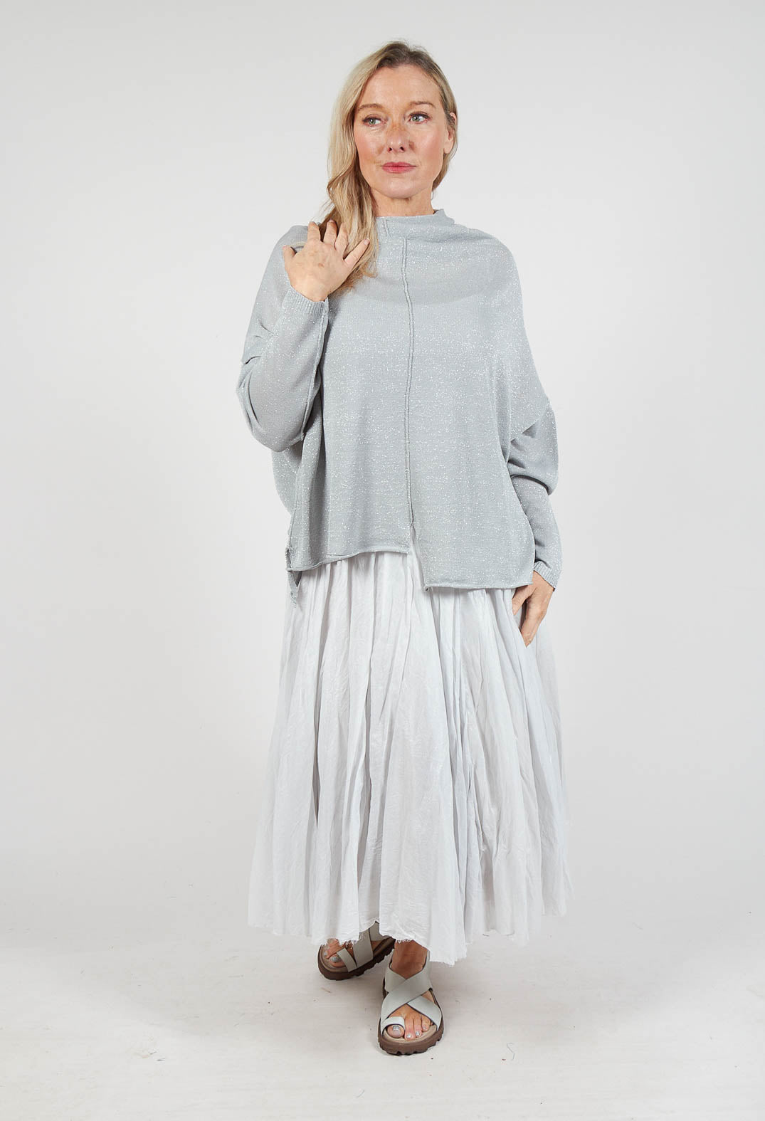 Casual Drop Shoulder Knit in Moon Sparkle