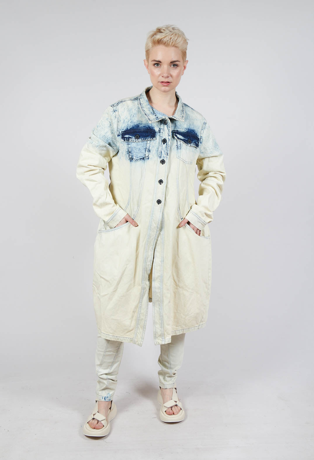 Denim Trench Coat in Bleachwash