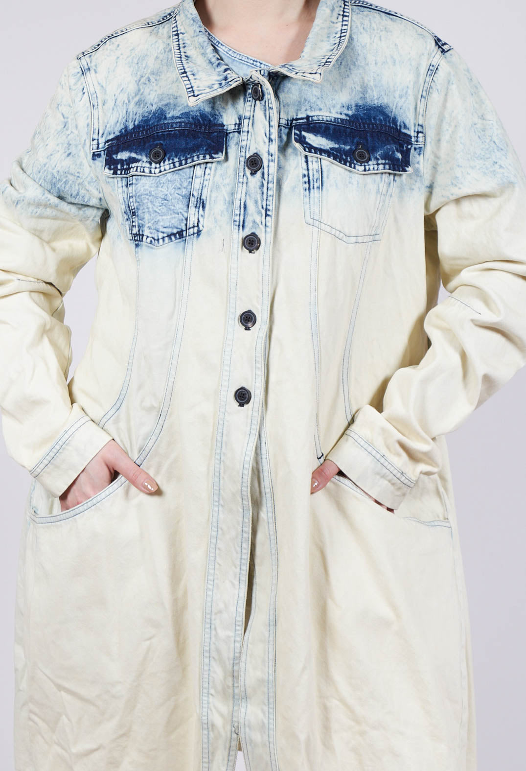 Denim Trench Coat in Bleachwash