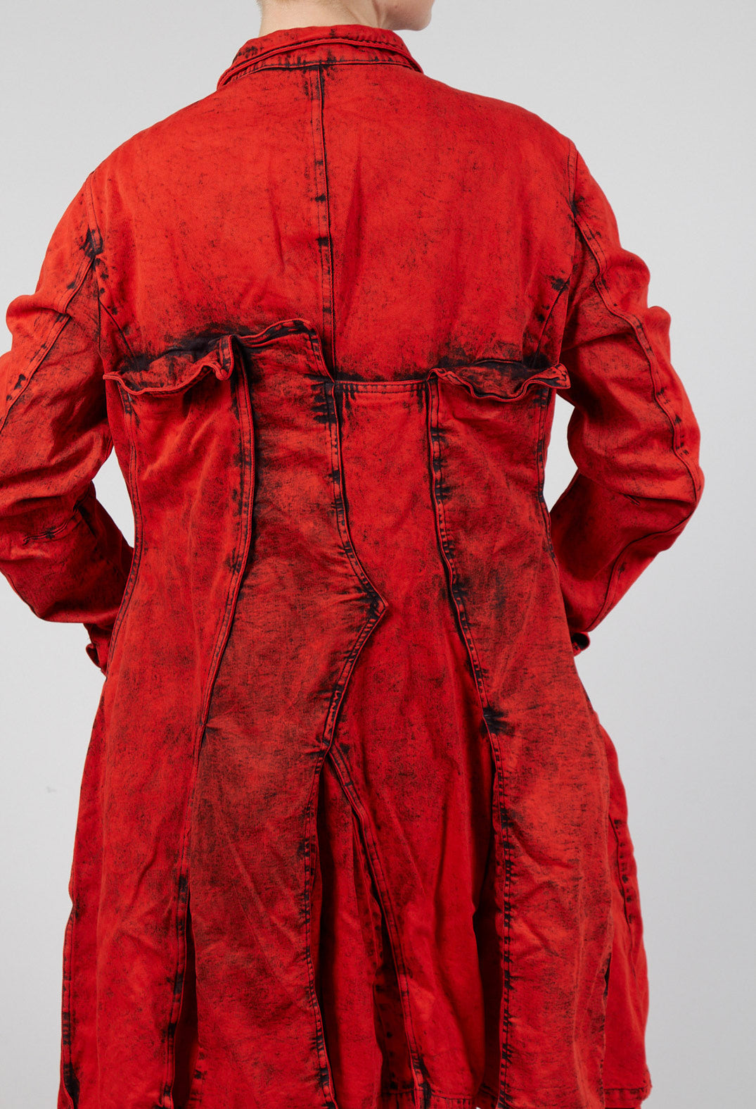 Denim Trench Coat in Mandarine Dye