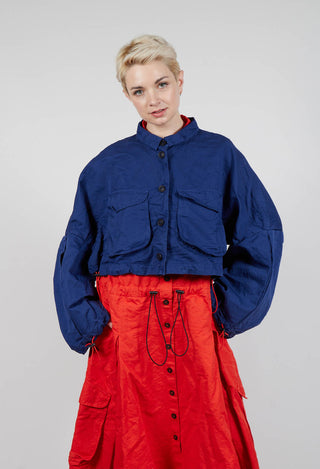 Cropped Utility Jacket in Ocean