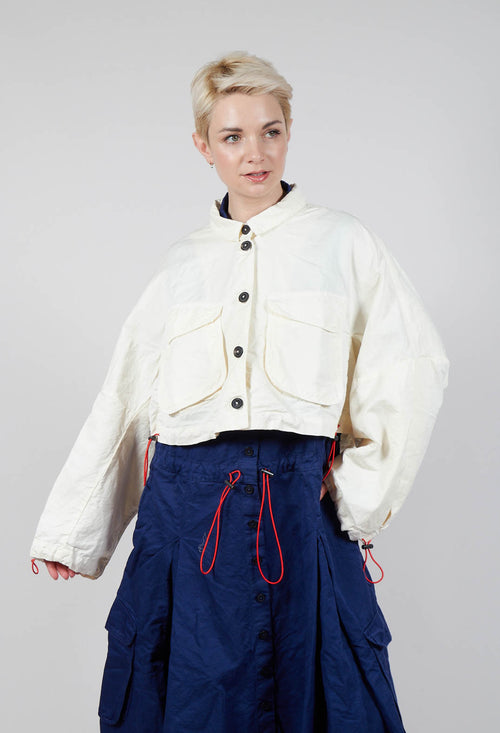 Cropped Utility Jacket in Greige