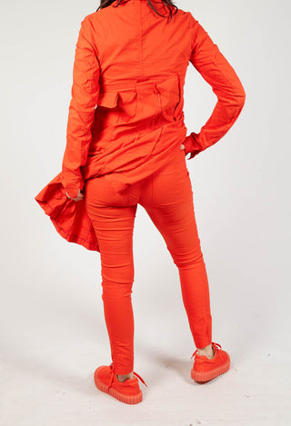 Skinny Fit Mid-Waist Trousers in Mandarine