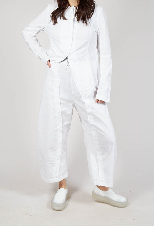 Wide-Leg Barrel-Style Trousers in Semi Bleach