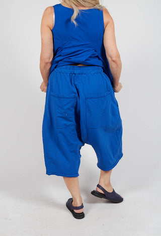 Cropped Drop-Crotch Trousers in Royal