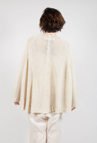 Oversized Knitted Jumper with Square Neckline in Greige