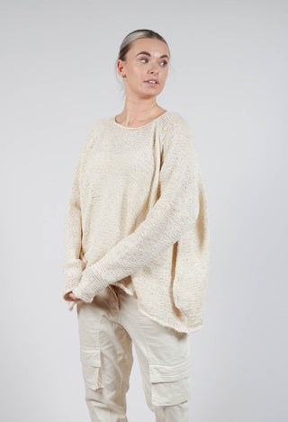 Cropped Knitted Jumper in Greige