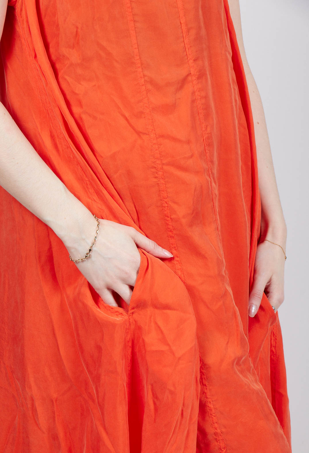 Sheer Overlay Dress in Mandarine