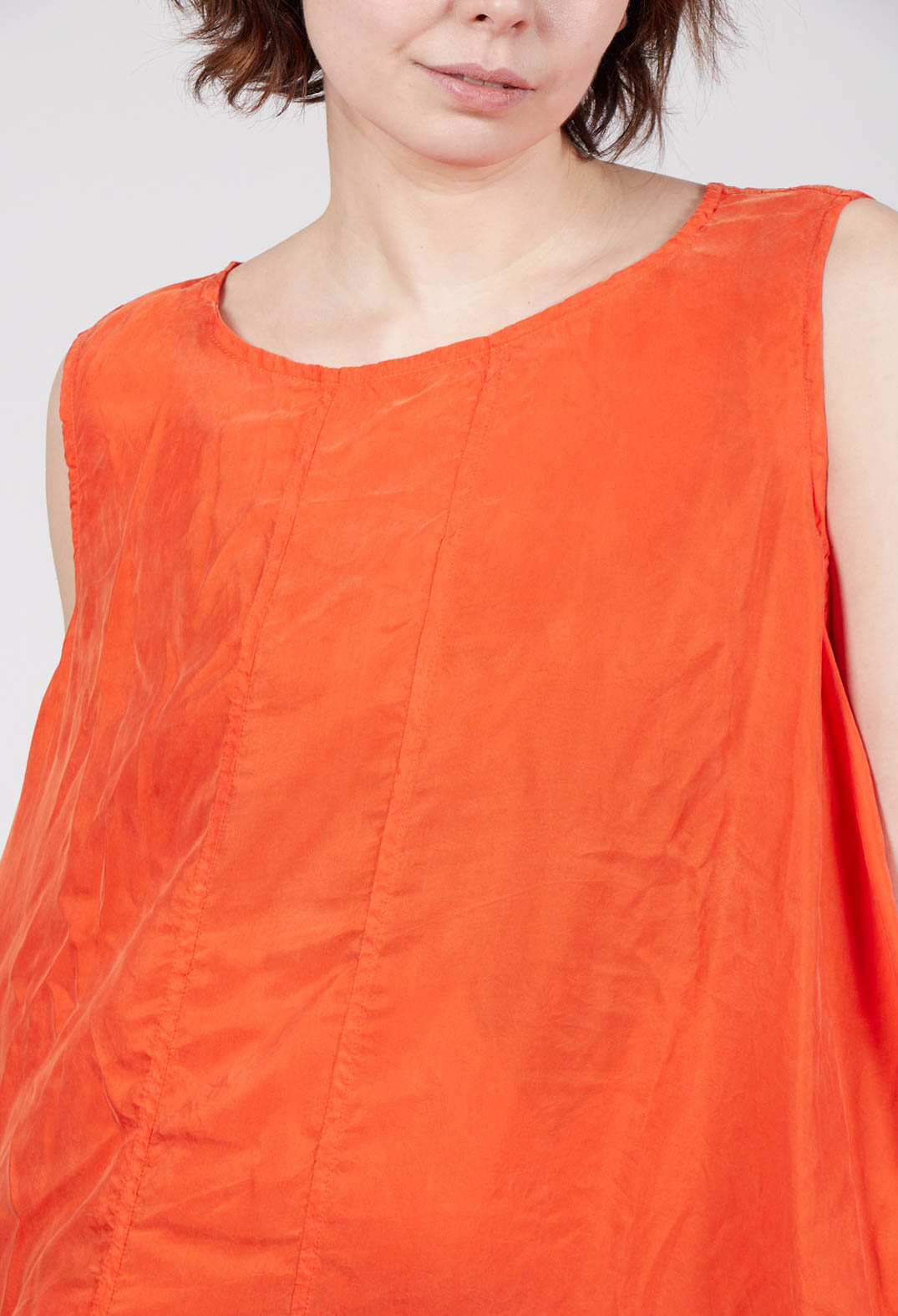 Sheer Overlay Dress in Mandarine