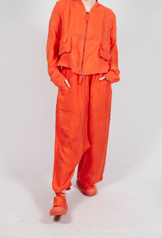 Sheer Overlay Drop Crotch Trousers in Mandarine