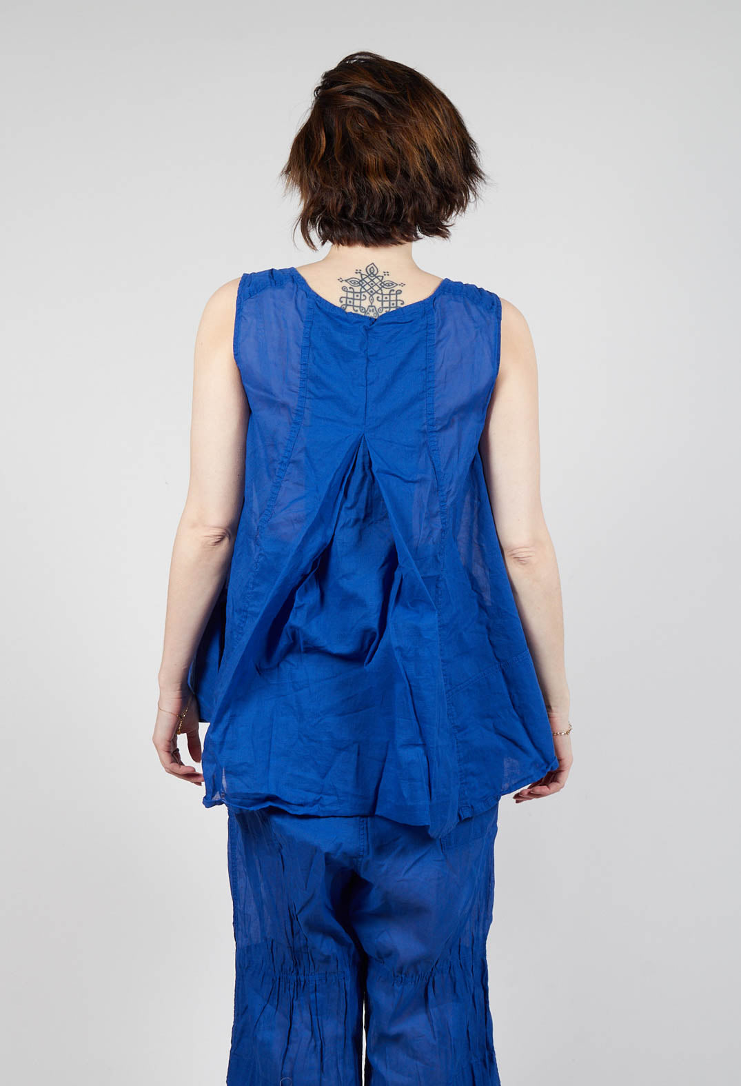 Sheer Longline Vest in Royal