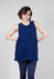 Longline Vest Top with Back Patch Pockets in Ocean