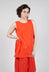 Longline Vest Top with Back Patch Pockets in Mandarine