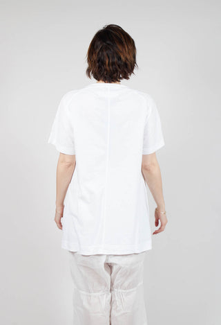 Longline T-Shirt with Front Patch Pockets in Semi Bleach