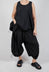 Front Pleat Balloon Trousers with Toggle Cuffs in Black