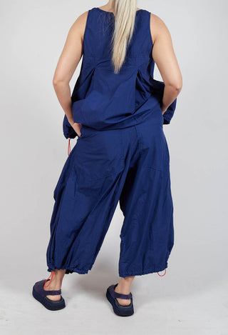 Front Pleat Balloon Trousers with Toggle Cuffs in Ocean