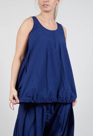 Sheer Vest Top with Adjustable Pull Toggles in Ocean