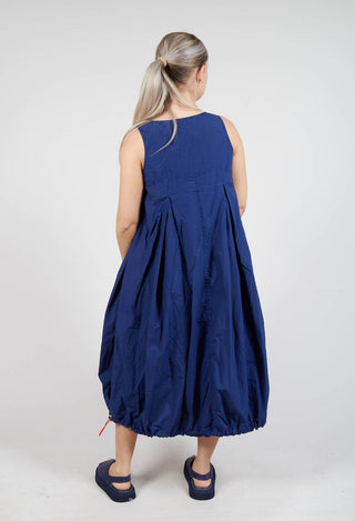 Balloon-Shaped Dress with Pull Toggle Hemline in Ocean