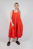 Balloon-Shaped Dress with Pull Toggle Hemline in Mandarine