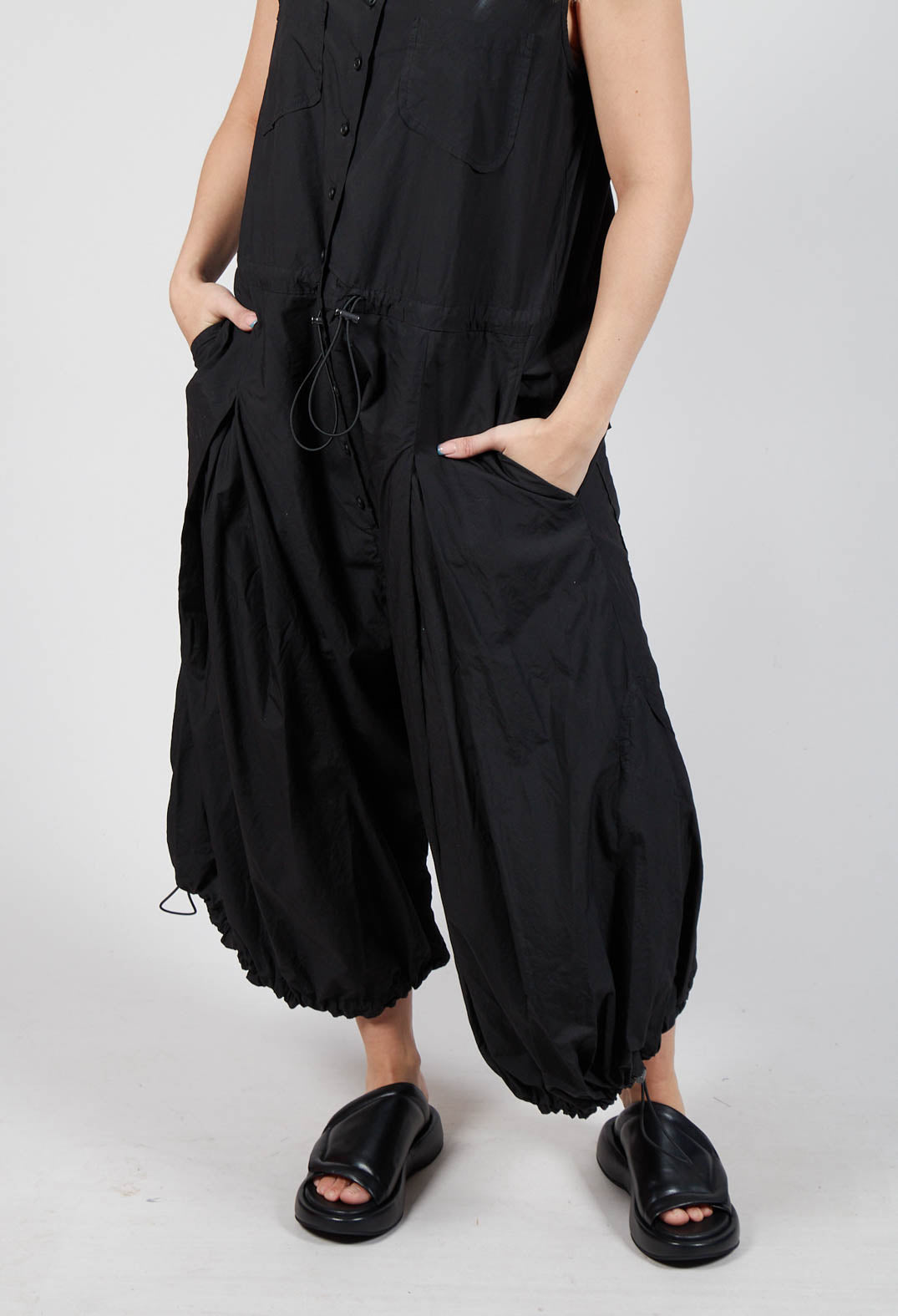 Pull Toggle Jumpsuit in Black