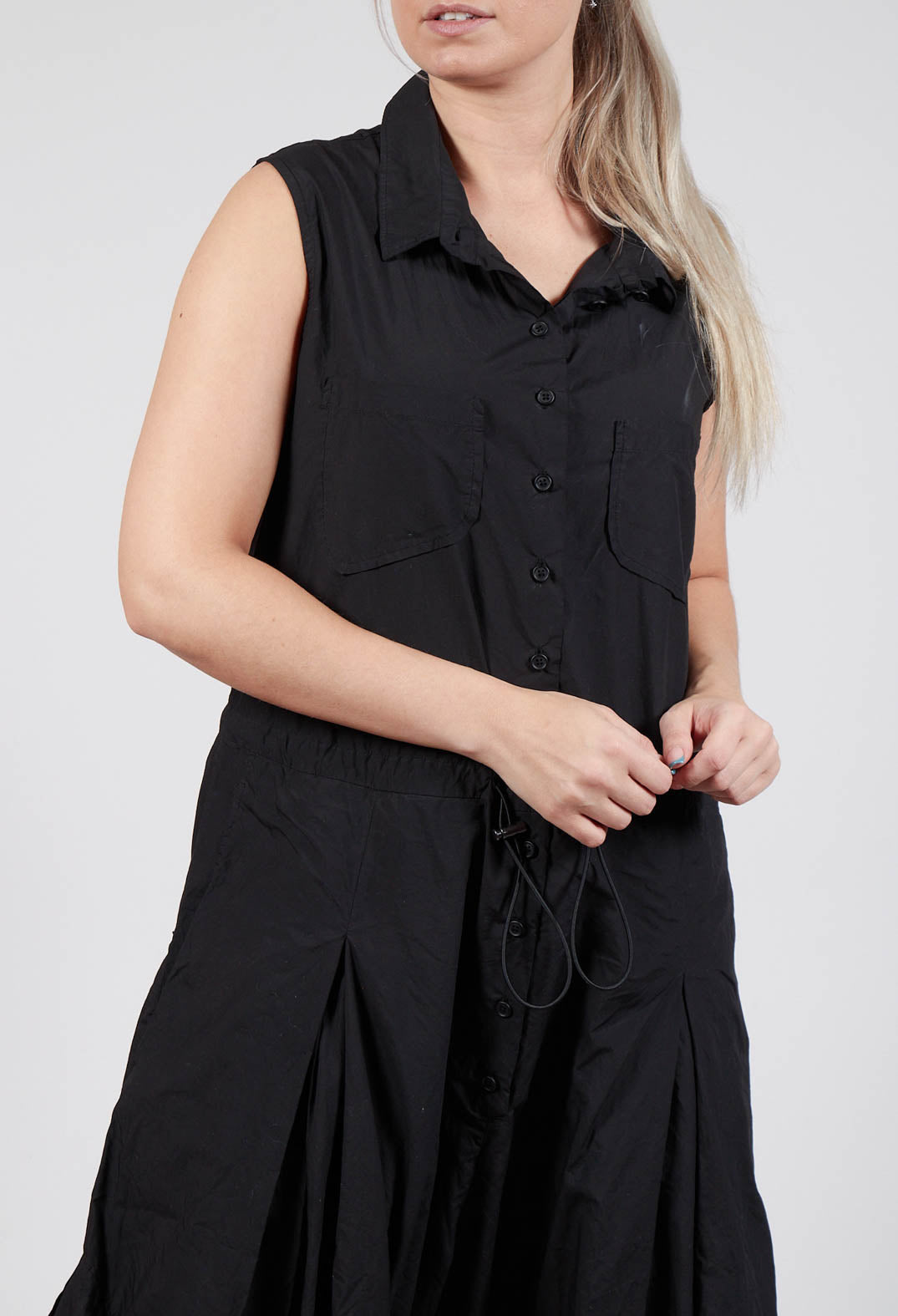 Pull Toggle Jumpsuit in Black