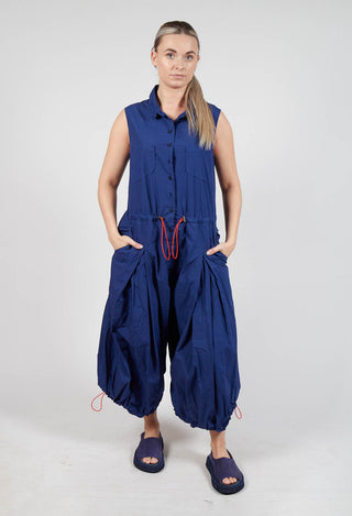 Pull Toggle Jumpsuit in Ocean