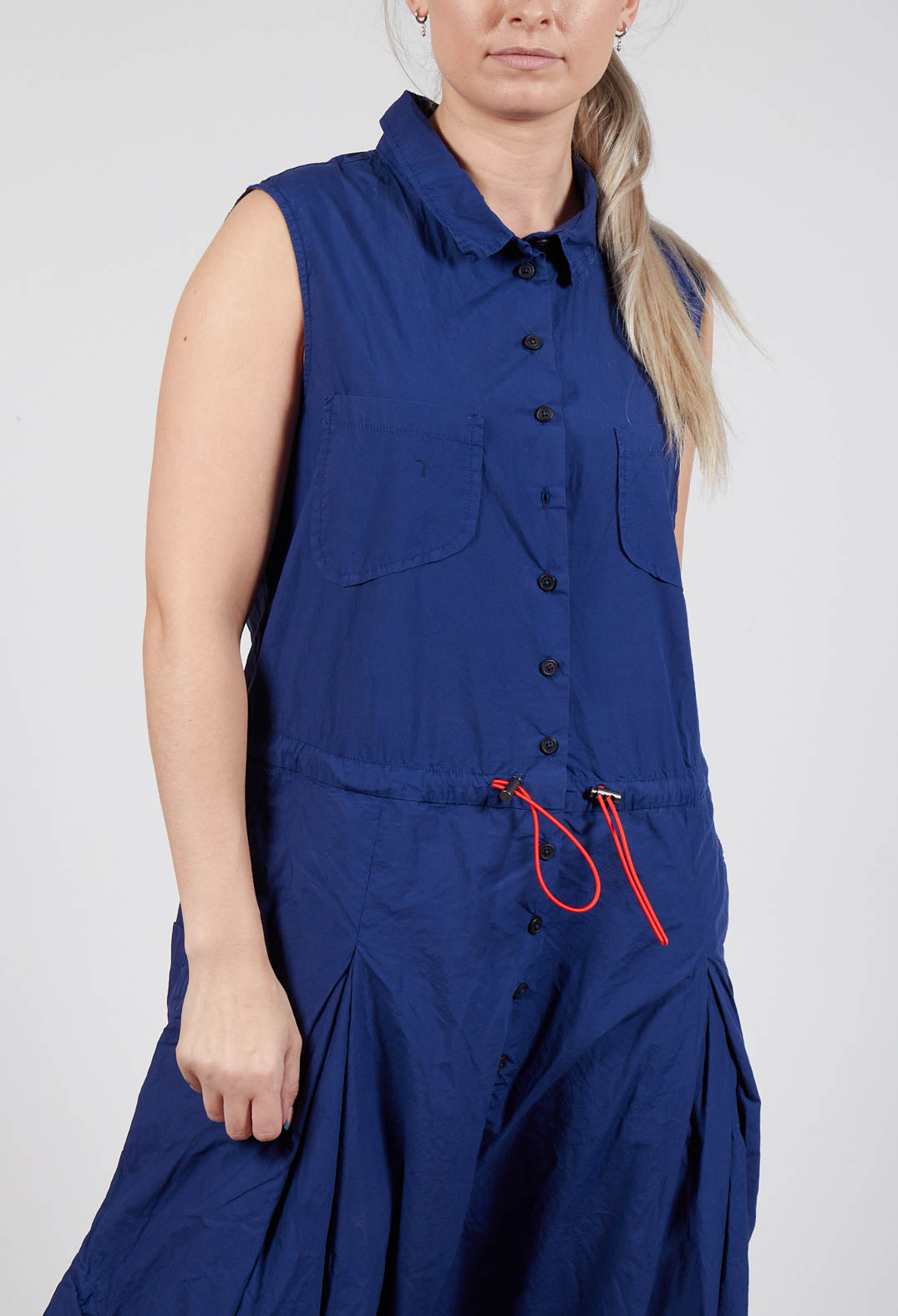 Pull Toggle Jumpsuit in Ocean